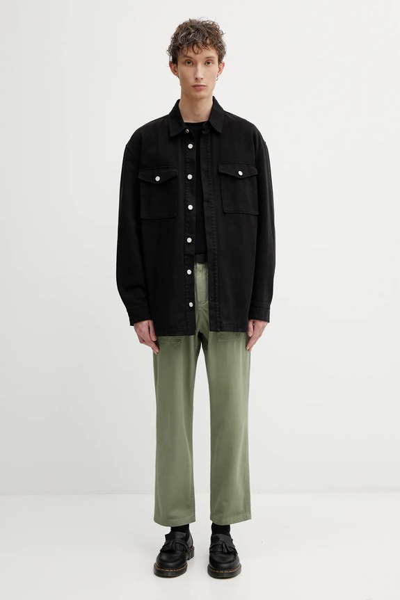Βαμβακερό παντελόνι Gramicci LOOSE TAPERED RIDGE PANT G114.OGT. πράσινο