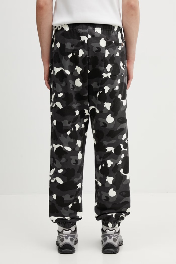 Abbigliamento A Bathing Ape pantaloni tuta di cotone City Camo Shark 001PTL801312M nero