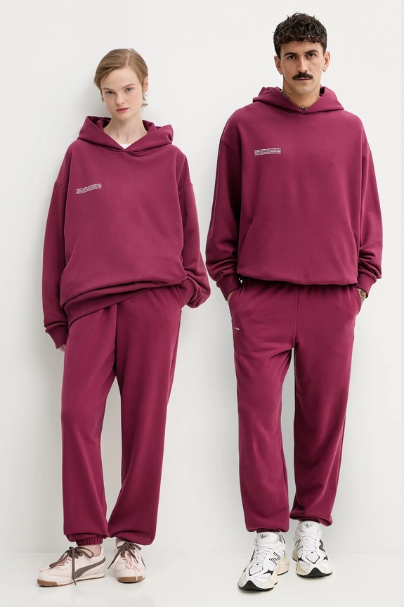 Pangaia pantaloni tuta di cotone maglia granata 10000295.