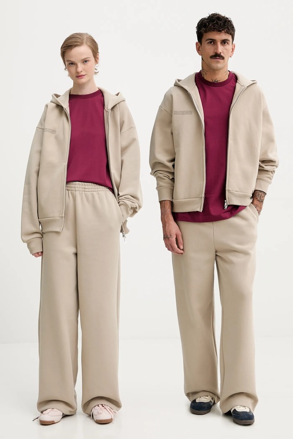 Pangaia pantaloni tuta di cotone maglia beige 10002676.
