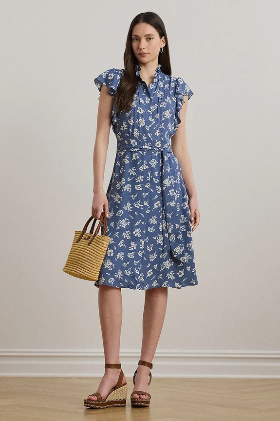 Obleka Lauren Ralph Lauren Raven modra 200970726