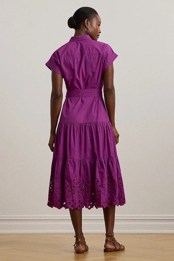 Lauren Ralph Lauren рокля тип риза от памук 200970821 виолетов SS26