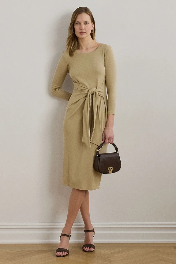 Φόρεμα Lauren Ralph Lauren τρία τέταρτα μπεζ 200973598