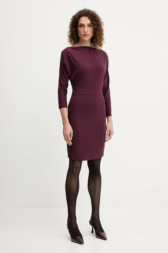 Patrizia Pepe sukienka z elastanem bordowy 8A1501.J321