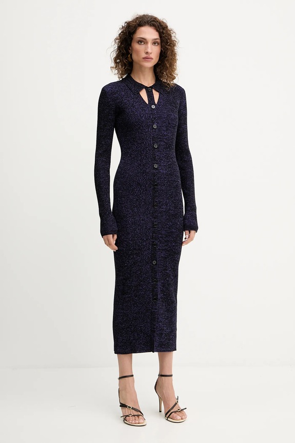 Patrizia Pepe sukienka midi fioletowy 8A1548.K269