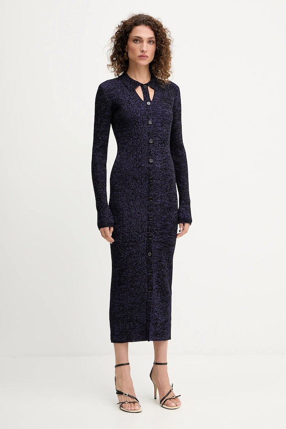 Patrizia Pepe sukienka midi fioletowy 8A1548.K269