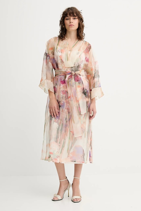 MUNTHE rochie de mătase PRIVET maxi bej 252133125219