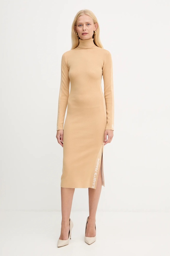 Šaty Elisabetta Franchi AM03S56E2 béžová AW25