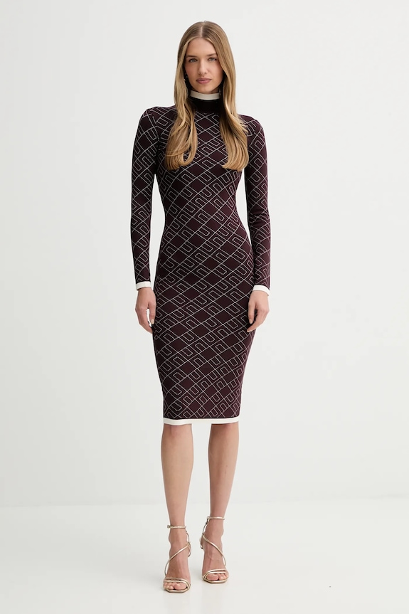 Elisabetta Franchi sukienka AM18T56E2 bordowy AW25