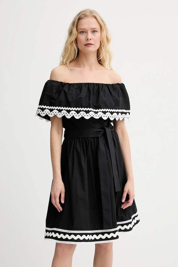 Morgan rochie din bumbac mini negru RCAPRI