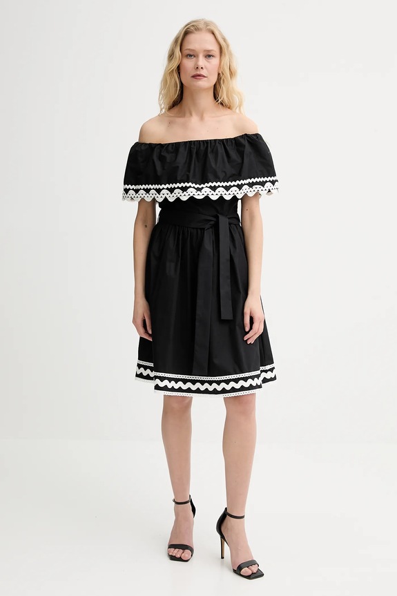 Morgan rochie din bumbac RCAPRI negru SS25