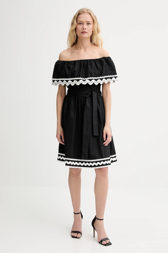 Morgan rochie din bumbac RCAPRI negru SS25