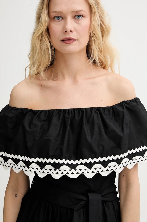 Morgan rochie din bumbac negru RCAPRI