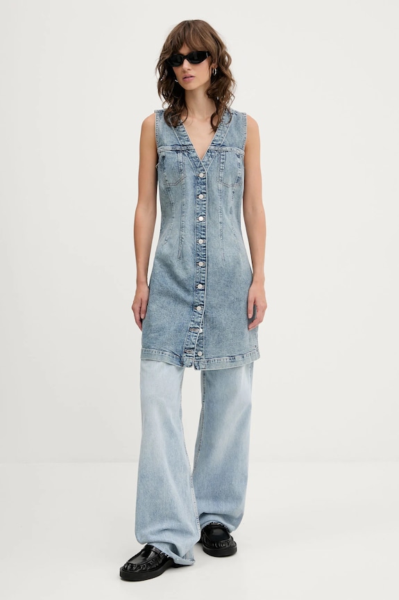 Džínové šaty Tommy Jeans DW0DW20520 modrá AW25
