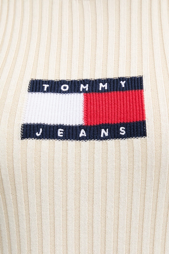 Šaty Tommy Jeans DW0DW20877 béžová