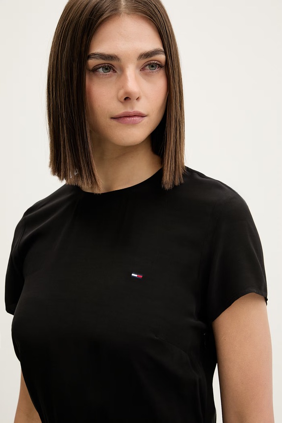 Tommy Jeans лятна рокля от вискоза черен DW0DW21120