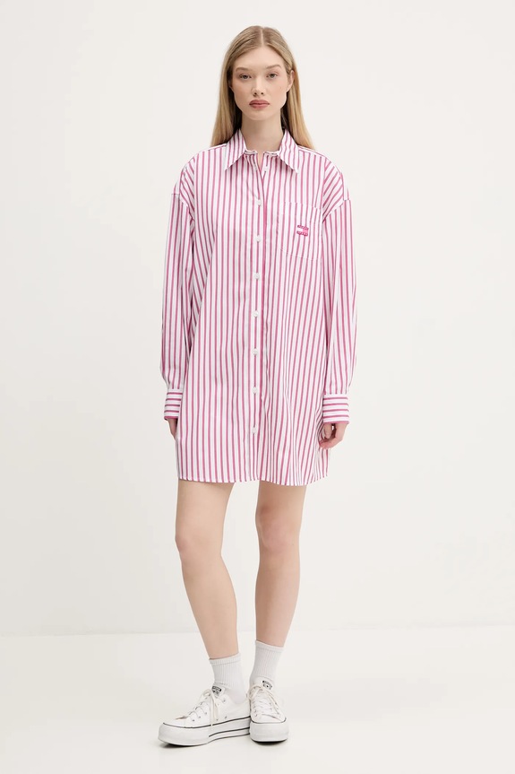 Bavlněné šaty Tommy Jeans DW0DW21122 růžová AW25