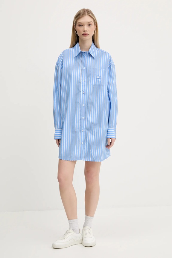 Βαμβακερό φόρεμα Tommy Jeans DW0DW21122 μπλε AW25