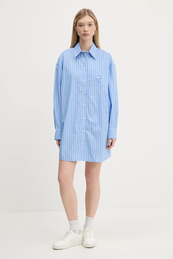 Βαμβακερό φόρεμα Tommy Jeans DW0DW21122 μπλε AW25