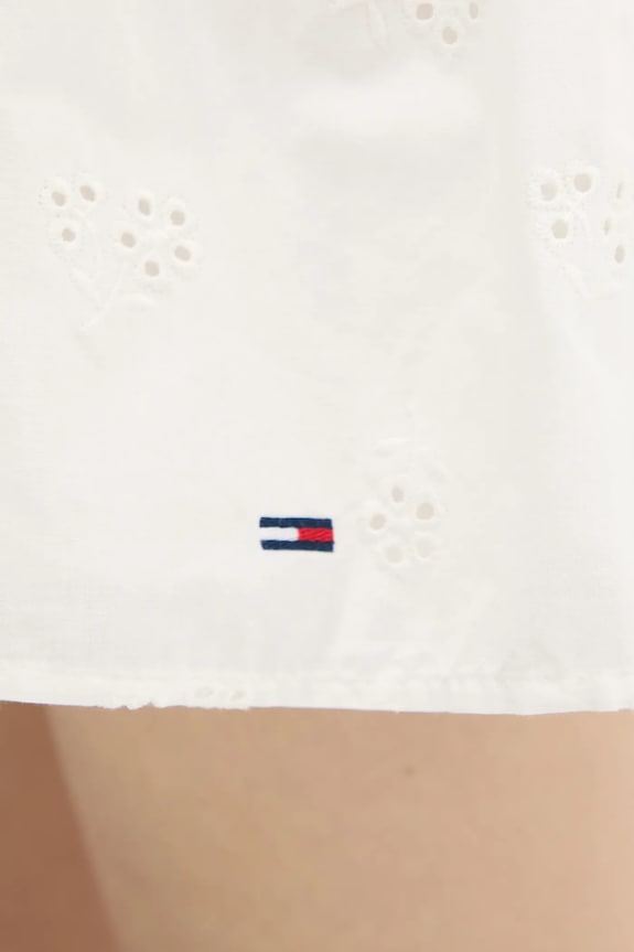 Βαμβακερό φόρεμα Tommy Jeans DW0DW21165 μπεζ