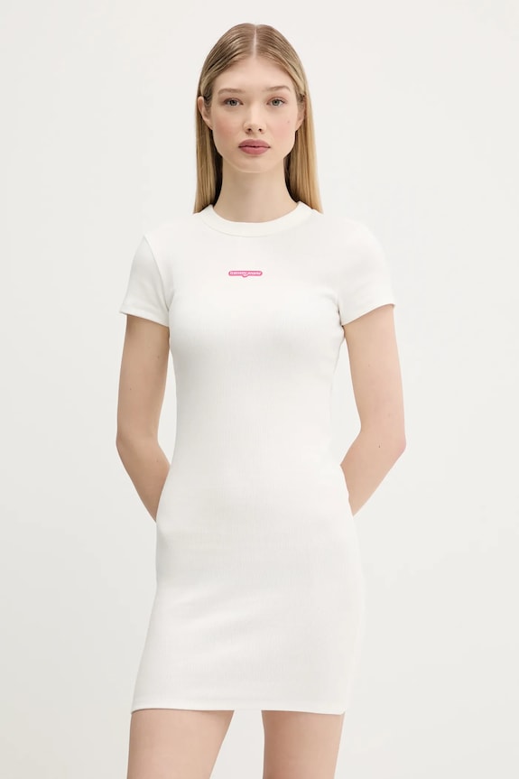 Tommy Jeans sukienka nadruk biały DW0DW21186
