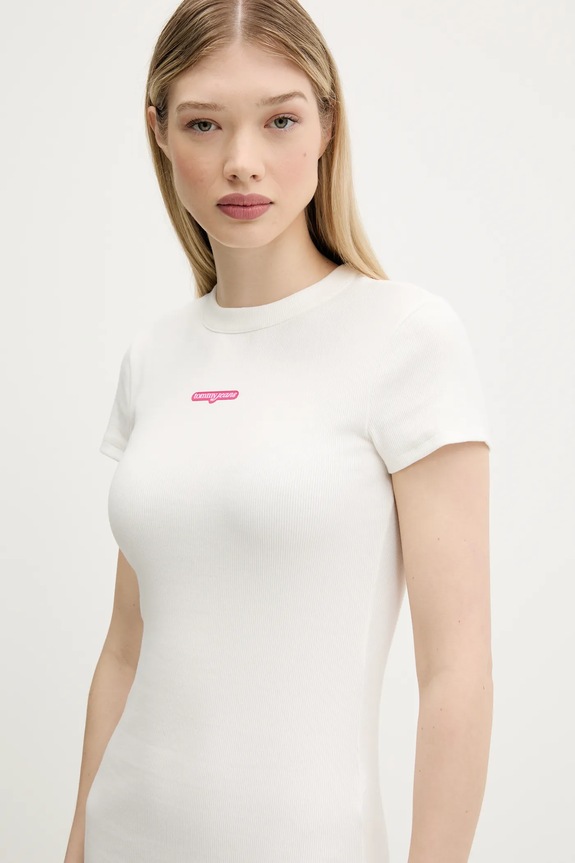 Tommy Jeans sukienka biały DW0DW21186
