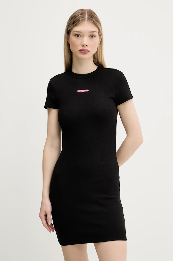 Tommy Jeans sukienka nadruk czarny DW0DW21186