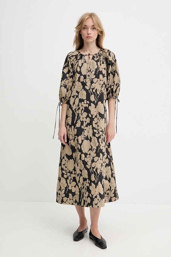 Samsoe Samsoe rochie din bumbac SAMATERA F25200064 bej AW25