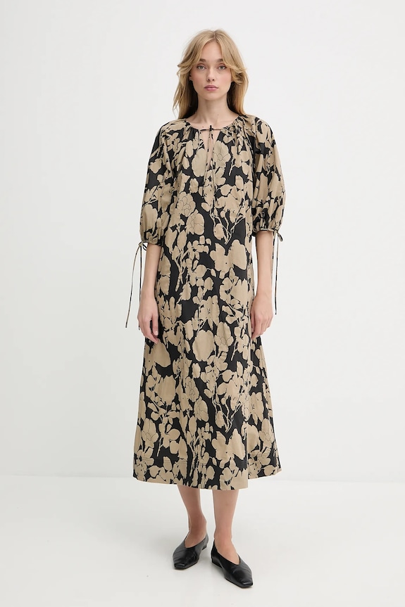 Samsoe Samsoe rochie din bumbac SAMATERA F25200064 bej AW25
