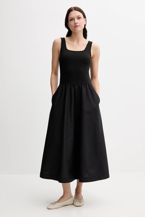Tommy Hilfiger rochie maxi negru WW0WW44612