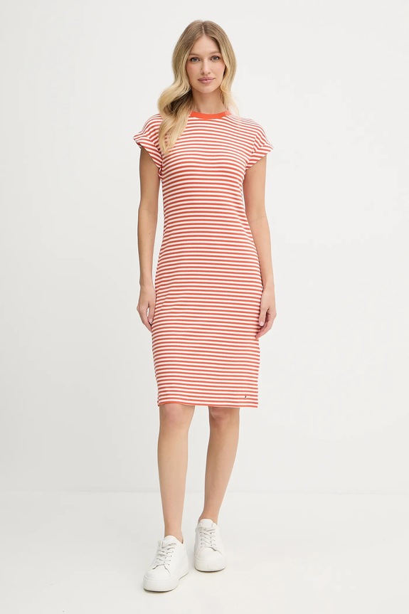 Tommy Hilfiger sukienka WW0WW45804 pomarańczowy AW25