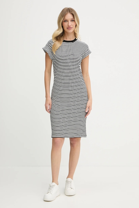 Šaty Tommy Hilfiger pásiky čierna WW0WW45804