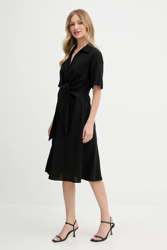 Abbigliamento Tommy Hilfiger vestito di lino WW0WW45836 nero