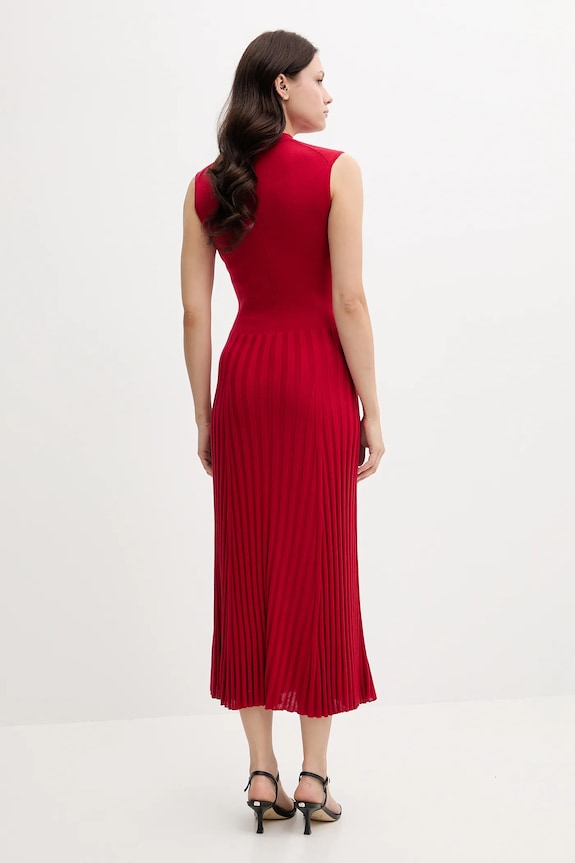 Šaty s prímesou hodvábu Tommy Hilfiger WW0WW45653 červená AW25