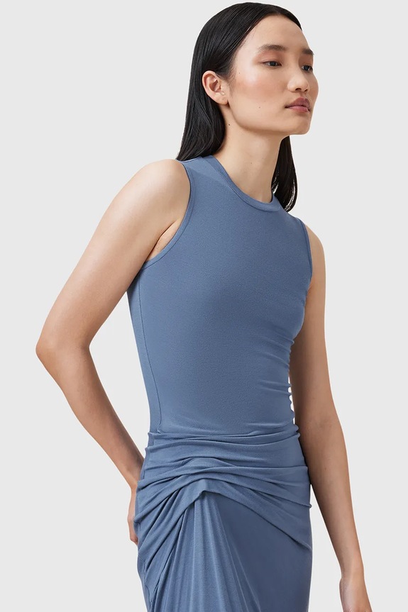 Šaty AllSaints RIVI W166DC modrá AW25