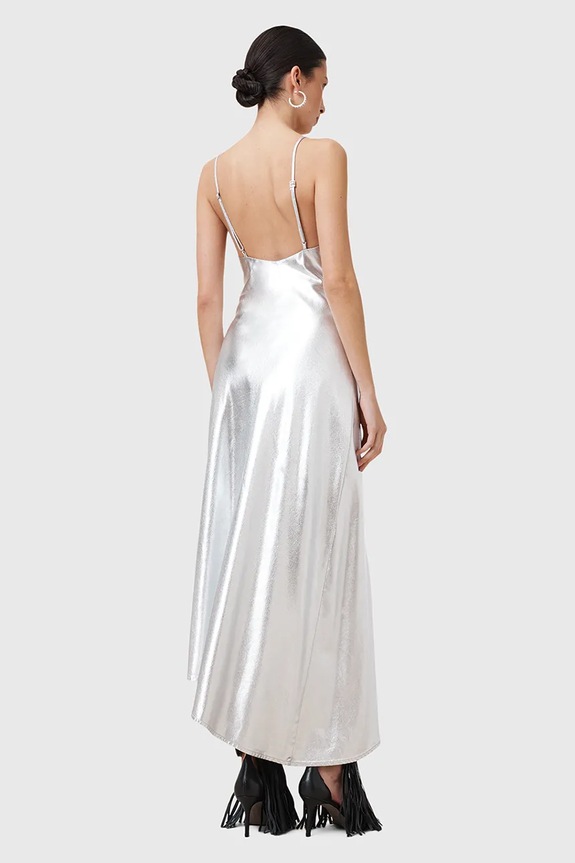 Šaty AllSaints ALEXIA stříbrná W203DC