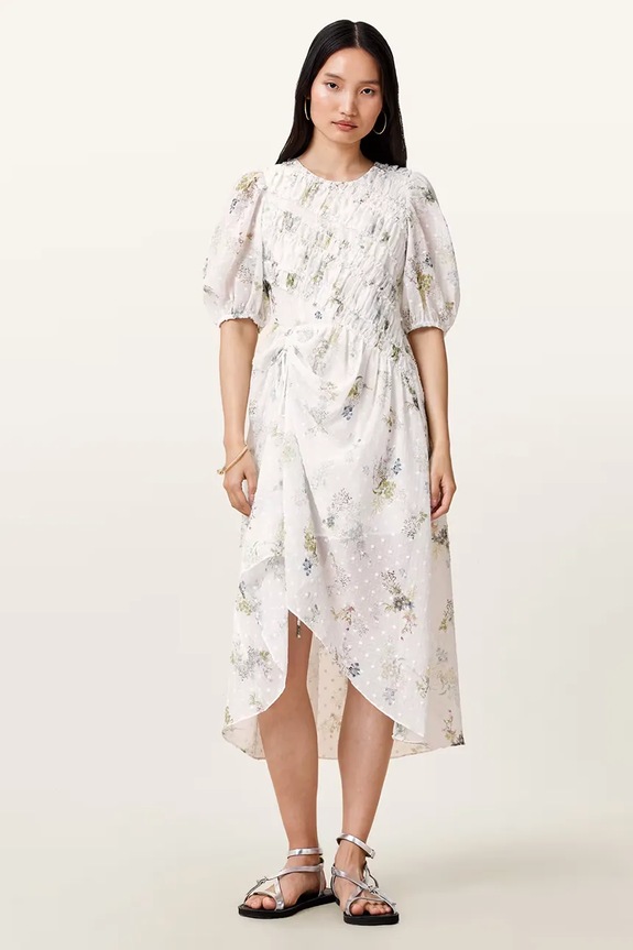 AllSaints sukienka SERENE casual biały W209DC