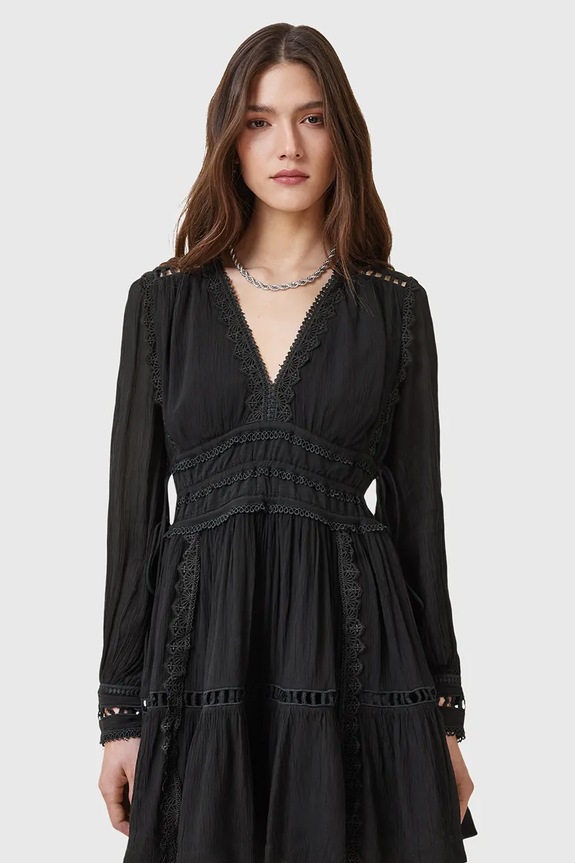 Šaty AllSaints XANTHE W213DC čierna AW25
