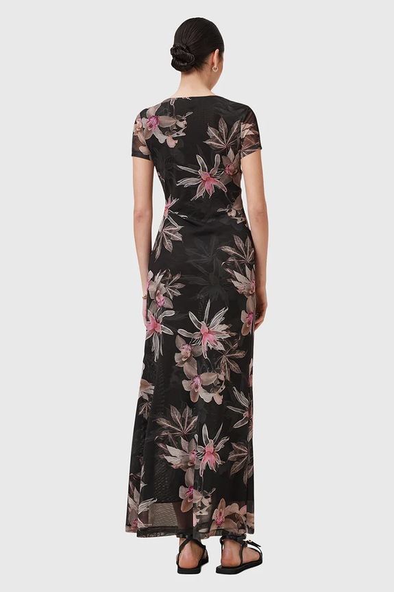 AllSaints kiszélesedő ruha GABBY fekete W237DC