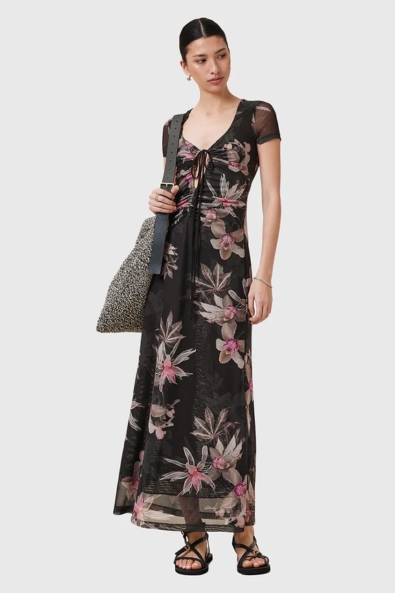 AllSaints kiszélesedő ruha GABBY W237DC fekete