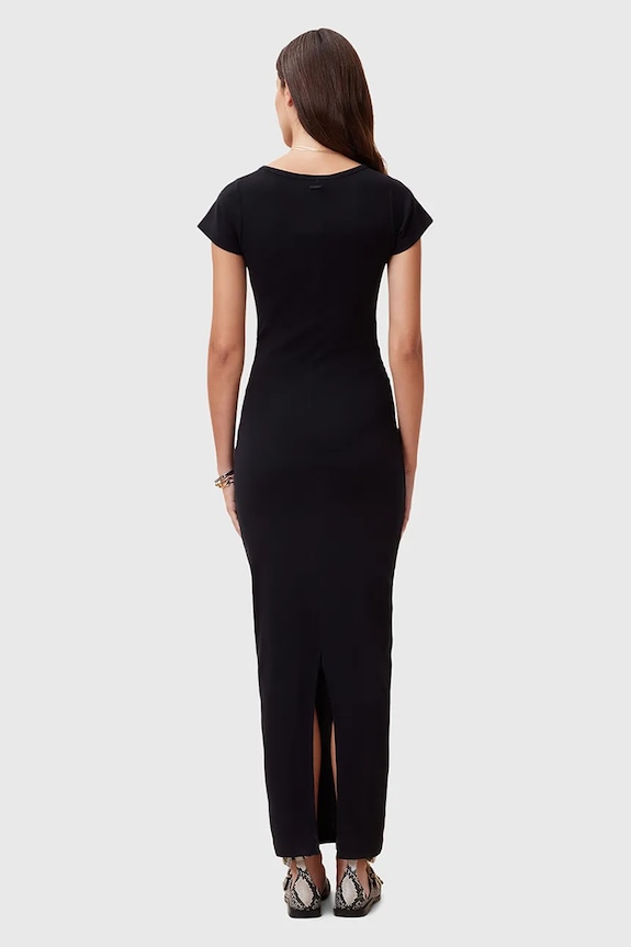 Bavlnené šaty AllSaints KATARINA čierna W253DC