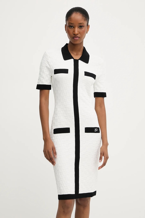 Karl Lagerfeld sukienka A3W13036 biały AW25