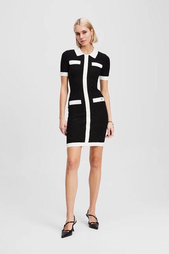 Karl Lagerfeld ruha galléros fekete A3W13036