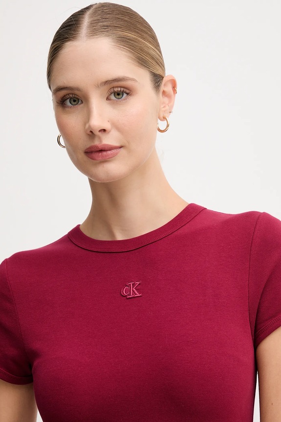 Φόρεμα Calvin Klein Jeans μπορντό LV047B266G