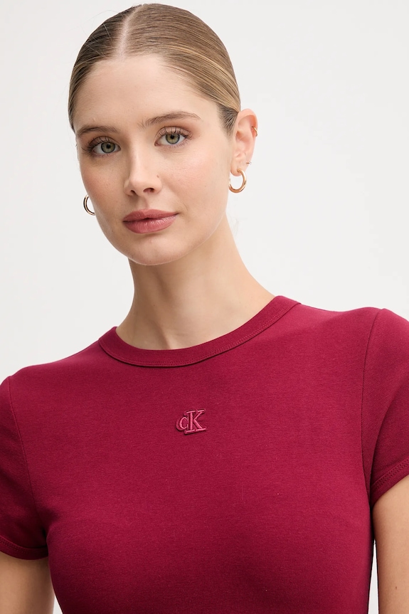 Φόρεμα Calvin Klein Jeans μπορντό LV047B266G