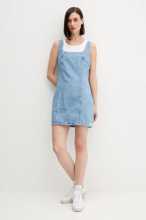 Rifľové šaty Calvin Klein Jeans LV047C714G modrá AW25