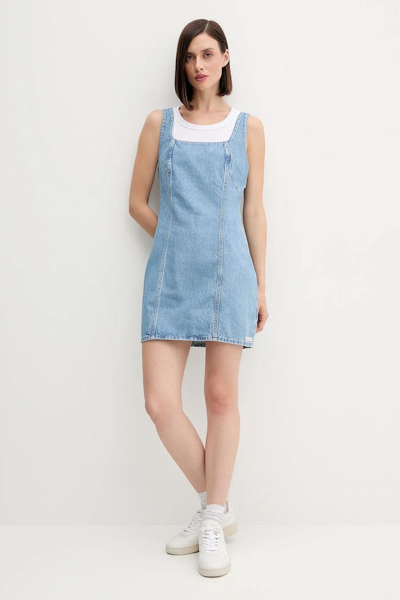 Rifľové šaty Calvin Klein Jeans LV047C714G modrá AW25