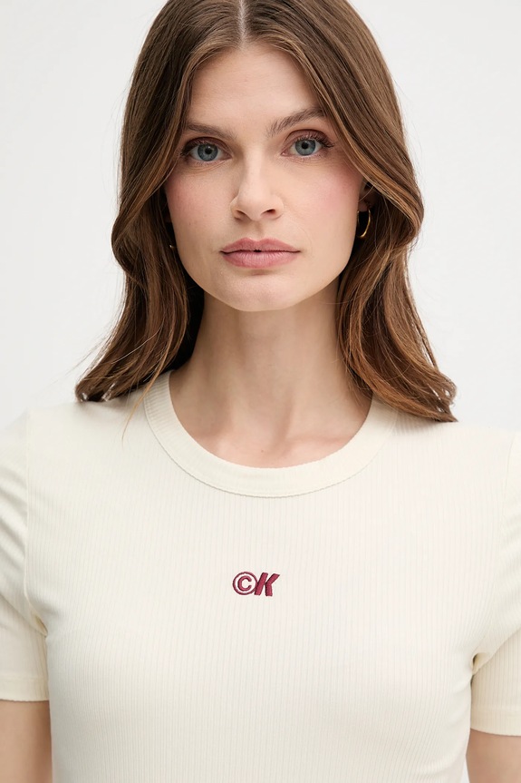 Haljina Calvin Klein Jeans bež LV044C902G