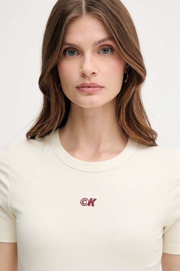 Haljina Calvin Klein Jeans bež LV044C902G