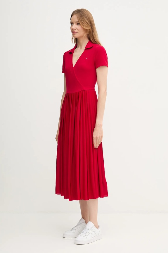 Šaty Tommy Hilfiger WW0WW45733 červená AW25